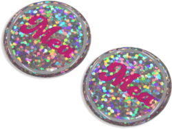3D-Aufkleber auf Rainbow Glitter Flake Silber Folie