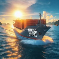 QR-Code Aufkleber auf einem Schiff für Webapplikation